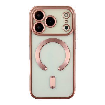 Чехол TPU Metallic Chrome Full Camera with Magsafe для iPhone 17 Pro Chrome Rose 214-04618 фото