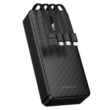 Внешний аккумулятор BOROFONE BJ84A Smooth power bank with four cables (20000mAh) Black 6941991126178 фото