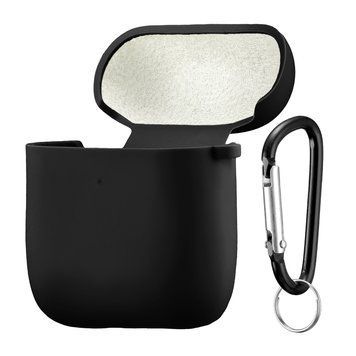 Силиконовый чехол 2,5mm с микрофиброй для AirPods 1/2 Black 203-00150 фото