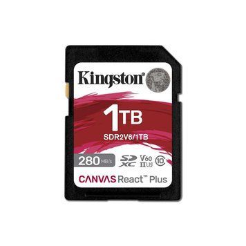 Карта памяти SDXC (UHS-II U3) Kingston Canvas React Plus 1Tb class 10 V60 (R280MB/s, W150MB/s) SDR2V6/1TB фото