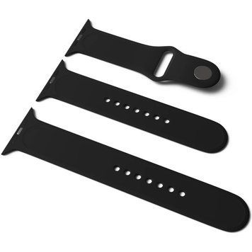 Силіконовий ремінець для Apple Watch Sport Band 42(ser.1-3)/44/45/46/49mm (S/M & M/L) 3pcs Black 212-01221 фото