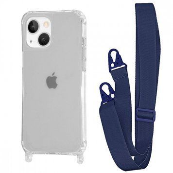 Чехол WAVE Clear Case With Strap для Iphone 14 Midnight Blue 208-05262 фото