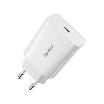 Сетевое зарядное устройство Baseus Speed Mini Quick Charger 1C 20W EU White CCFS-SN02 фото