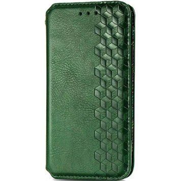 Кожаный чехол-книжка GETMAN Cubic для Xiaomi Redmi 9A Зелёный 555-01968 фото