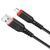 Кабель HOCO X59 USB to iP 2.4A, 1m, nylon, TPE connectors, Black 6931474744869 фото