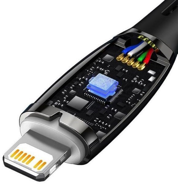 Кабель Baseus Glimmer Series Fast Charging Data Cable Type-C to iP 20W 1m Black CADH000001 фото