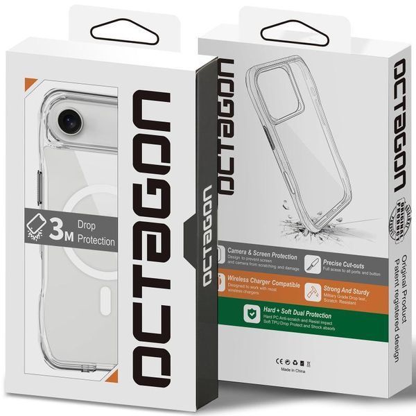 Чехол TPU Space Octagon with MagSafe для Apple iPhone 17 Air (6.5") Clear 777-09042 фото