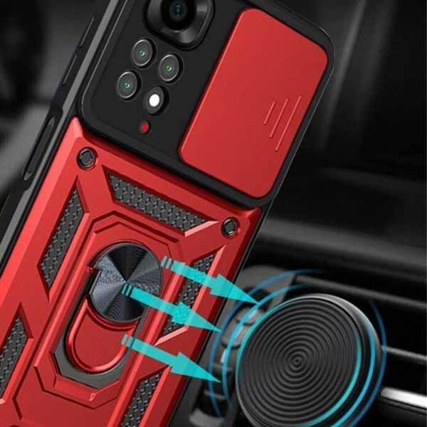 Ударостійкий чохол Camshield Serge Ring для Xiaomi Redmi Note 11 (Global) / Note 11S Red 777-04628 фото
