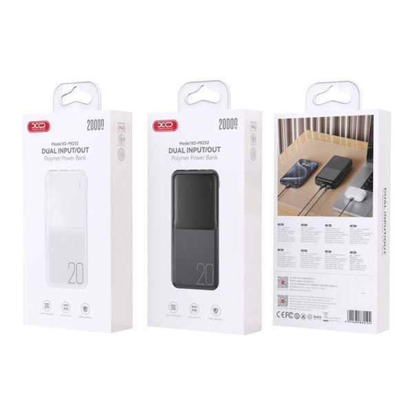 Power Bank XO PR252 Lighted Mobile Power 20000 mAh Белый 656-03315 фото
