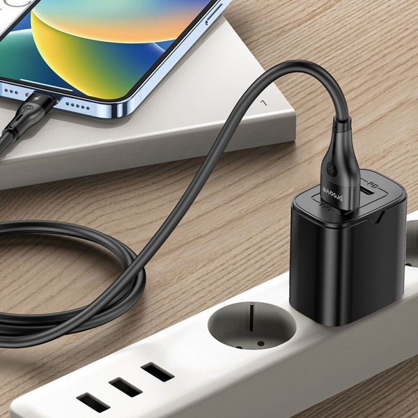 Кабель Proove Soft Silicone USB to Type-C 2.4A (1m) black 656-02594 фото