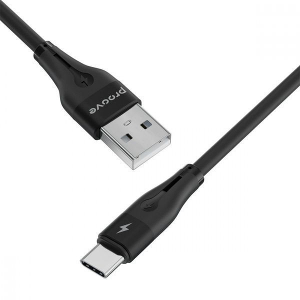 Кабель Proove Soft Silicone USB to Type-C 2.4A (1m) black 656-02594 фото