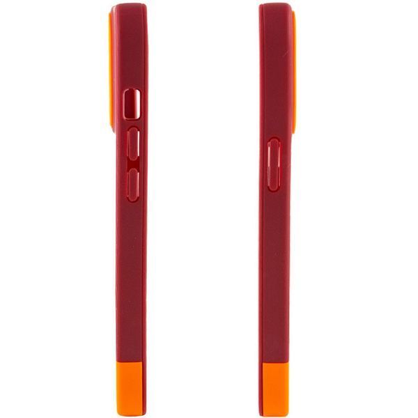 Чохол TPU+PC Bichromatic для Apple iPhone 13 (6.1") Brown burgundy / Orange 555-03995 фото
