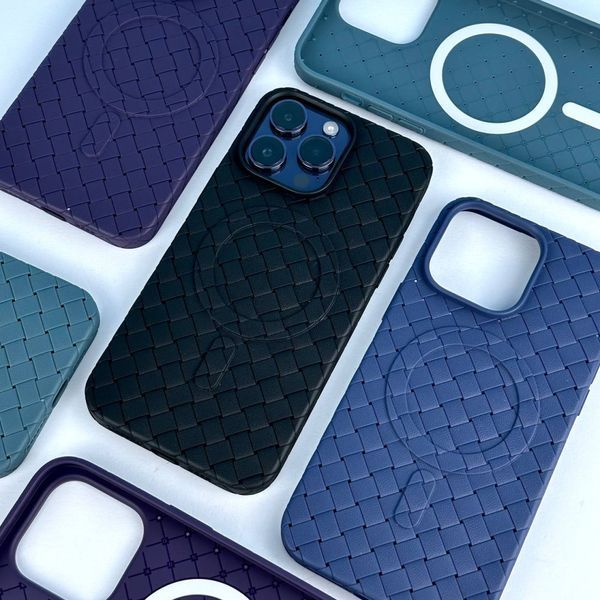Чехол Bottega Veneta Premium with MagSafe для iPhone 15 Синий 214-01823 фото