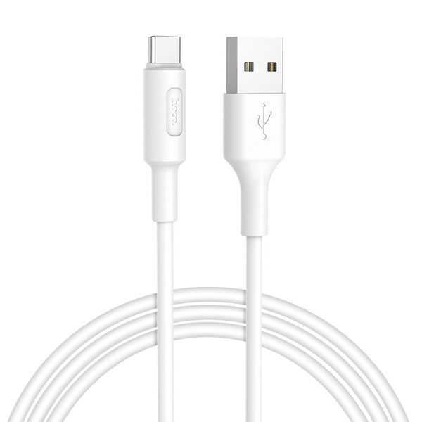 Кабель HOCO X25 USB to Type-C 2A, 1m, PVC, PVC connectors, White 6957531080152 фото