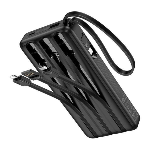 Power Bank Hoco J146 Night tide 10000mAh 2A (with cable Type-C+Micro+Lightning+USB) Black 216-00163 фото