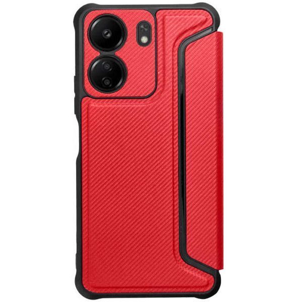 Кожаный чехол-книжка GETMAN Razor (PU) для Xiaomi Redmi 13C / Poco C65 Red 777-07694 фото