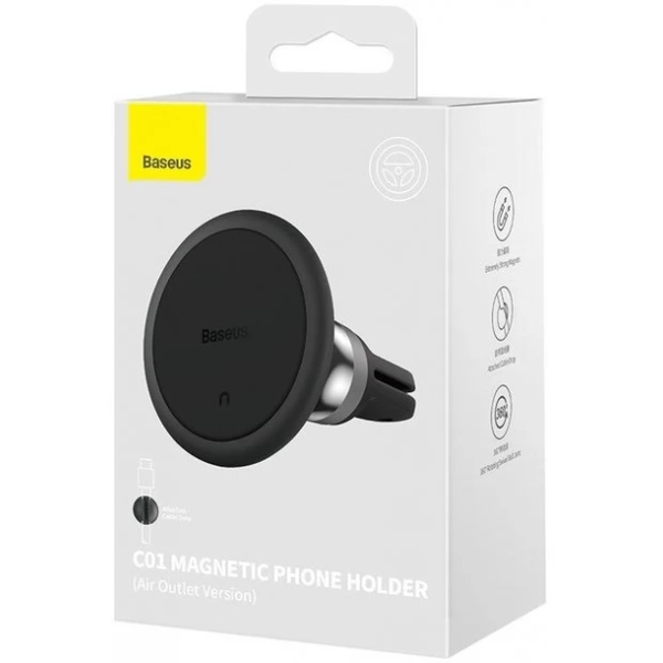 Автотримач Baseus Easy C01 Magnetic Phone Holder (Air Outlet Version) (SUCC000101) Чорний 201-00058 фото