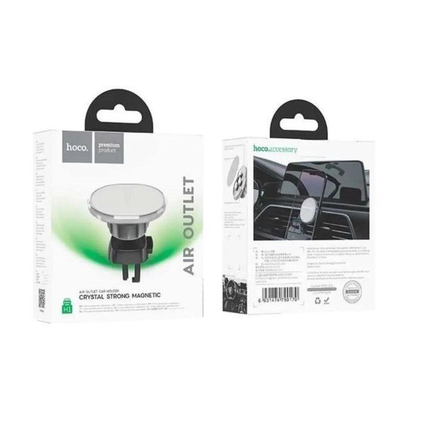 Держатель для мобильного HOCO H1 Crystal magnetic car holder(air outlet) Space Gray 656-00490 фото