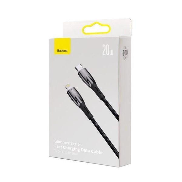 Кабель Baseus Glimmer Series Fast Charging Data Cable Type-C to iP 20W 1m Black CADH000001 фото