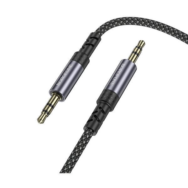Аудиокабель BOROFONE BL24 3.5mm male to 3.5mm male, nylon braid, 1m, Metal Grey 6941991118968 фото