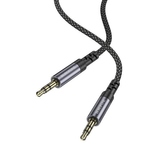 Аудиокабель BOROFONE BL24 3.5mm male to 3.5mm male, nylon braid, 1m, Metal Grey 6941991118968 фото