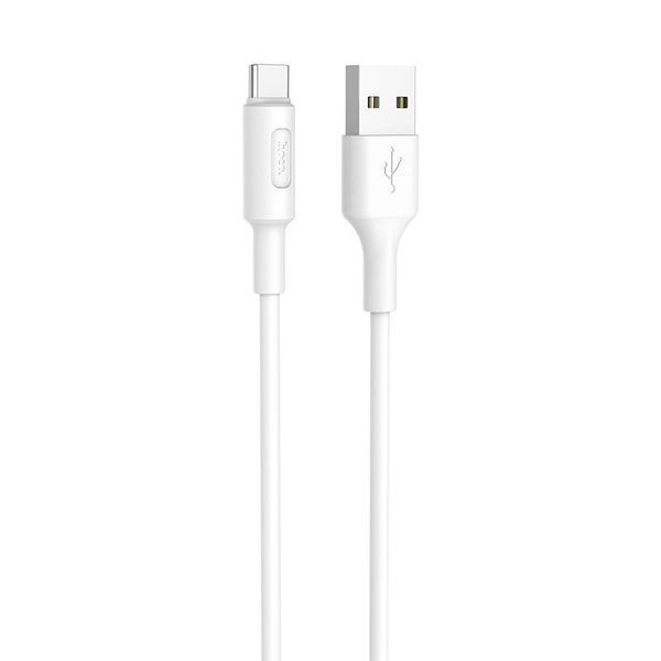 Кабель HOCO X25 USB to Type-C 2A, 1m, PVC, PVC connectors, White 6957531080152 фото