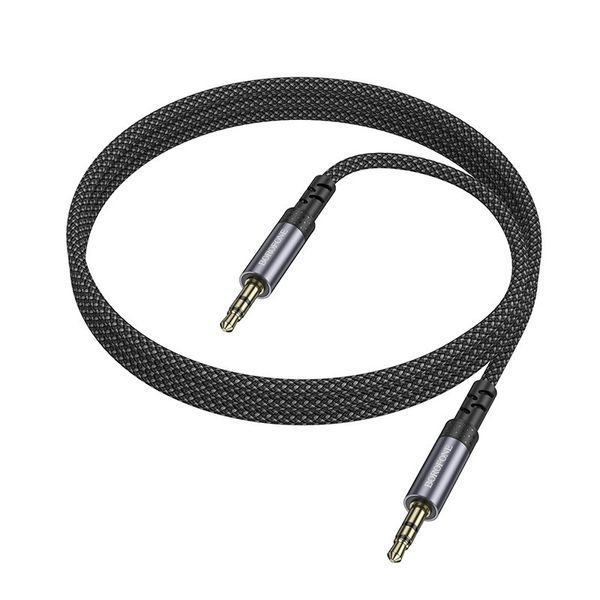 Аудиокабель BOROFONE BL24 3.5mm male to 3.5mm male, nylon braid, 1m, Metal Grey 6941991118968 фото