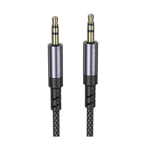 Аудиокабель BOROFONE BL24 3.5mm male to 3.5mm male, nylon braid, 1m, Metal Grey 6941991118968 фото