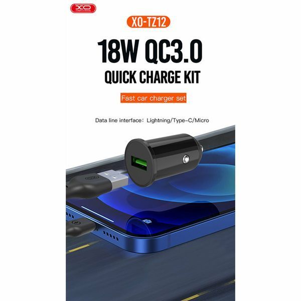Автомобільний зарядний пристрій XO CC35 QC3.0 18W чорний XO-CC35 фото