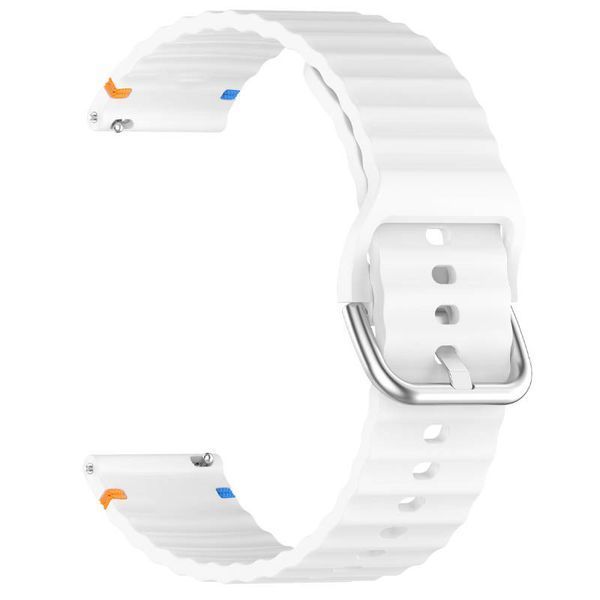 Силіконовий ремінець Wavy для Smart Watch 20mm white 212-01677 фото
