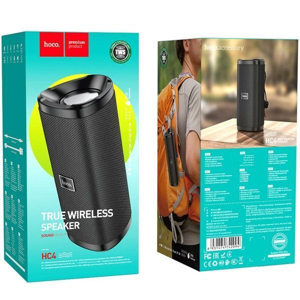 Портативна колонка HOCO HC4 Bella sports BT speaker Black 202-00416 фото