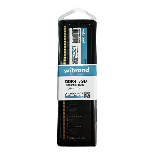 Оперативна пам'ять DDR4 Wibrand 8GB 3200MHz CL22 DIMM WI3200DDR4D/8GB фото