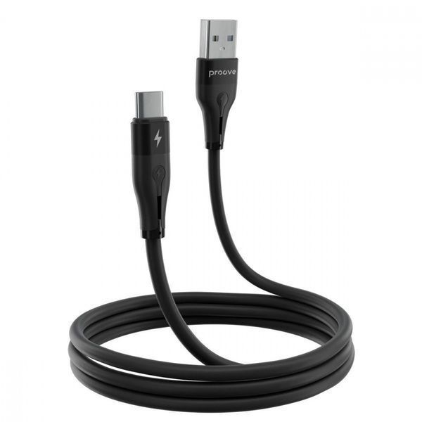 Кабель Proove Soft Silicone USB to Type-C 2.4A (1m) black 656-02594 фото