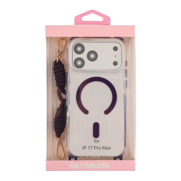 Чохол TPU+PC LanyardCase with MagSafe для iPhone 17 Pro Max Dark Purle 2020000499824 фото