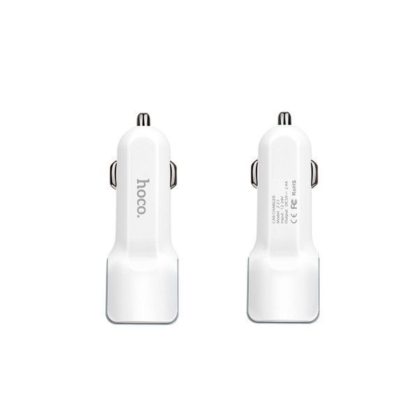Автомобильное зарядное устройство HOCO Z23 имеет большой тип dual-port car charger set with iP cable White 656-00329 фото