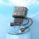 Сетевое зарядное устройство HOCO N34 Dazzling dual-port PD20W+QC3.0 charger set(C to iP) Transparent Black 656-01369 фото 3