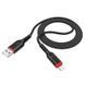 Кабель HOCO X59 USB to iP 2.4A, 1m, nylon, TPE connectors, Black 6931474744869 фото 5