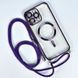 Чехол Crossbody Lanyard with Magsafe с шнурком для iPhone 12 Purple 214-02603 фото 1