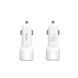 Автомобильное зарядное устройство HOCO Z23 имеет большой тип dual-port car charger set with iP cable White 656-00329 фото 2