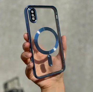 Чохол Wave TPU Metallic with Magsafe з закритою камерою для iPhone X/Xs Голубий 214-01385 фото