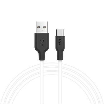 Кабель HOCO X21 USB to Type-C 2A, 1m, silicone, TPE connectors, Black+White 6957531071402 фото