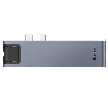 USB-хаб Baseus Thunderbolt C+Pro Seven-in-one smart HUB docking station Grey CAHUB-L0G фото
