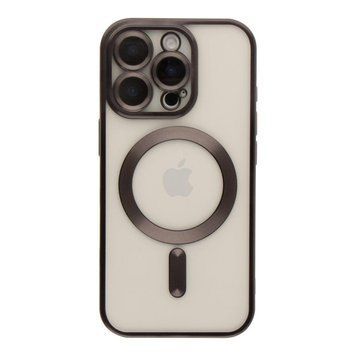 Чехол TPU Metallic Chrome Full Camera with Magsafe для iPhone 13 Pro Black 214-02888 фото