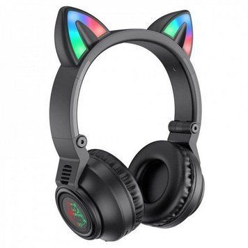Бездротові Bluetooth навушники з котячими вушками Borofone BO18 Cat Ear Чорні 202-00095 фото