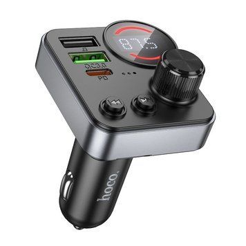 АЗУ FM модулятор Hoco E86 Alegria PD30W+QC3.0 total 48W (2USB-A/1C) Black ILSO-00000077142-1 фото