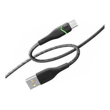 Кабель USB Ridea RC-RL15 RGB Light Type-C 3A 1.2m Чорний 209-00347 фото