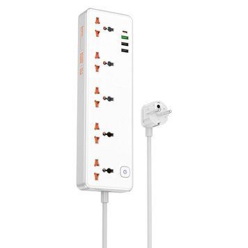 Сетевой удлинитель HOCO AC14A Rico 5-position socket(PD30W/1C3A) White 656-03190 фото