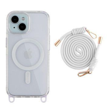 Чехол TPU+PC LanyardCase with MagSafe для iPhone 15 White 214-03165 фото