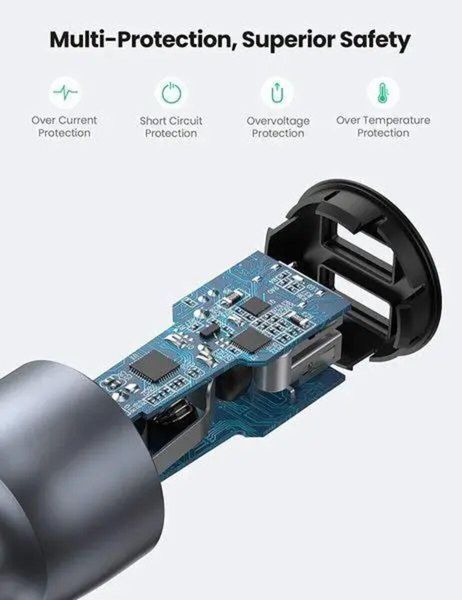 Автомобільний зарядний пристрій UGREEN CD213 Fast Car Charger (Dark Blue) (UGR-10144) 656-00381 фото