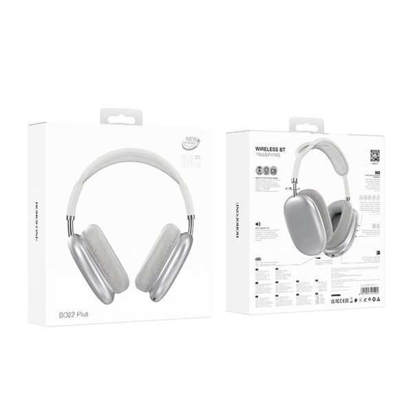 Беспроводные наушники BOROFONE BO22 Plus Elegant BT headphones Silver 656-01585 фото